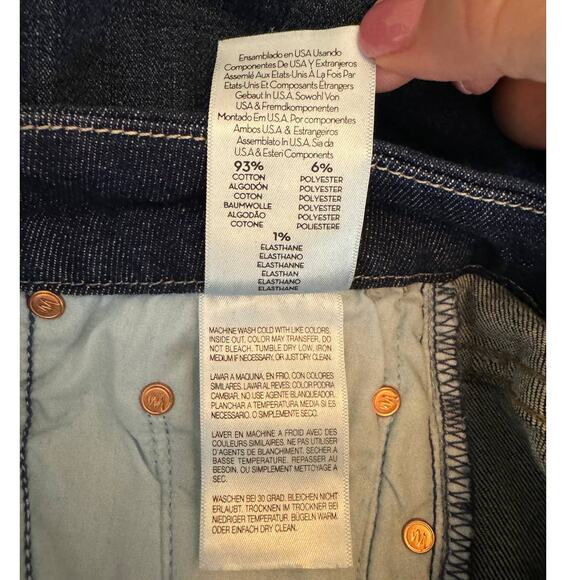 Mother The Looker Skinny Jeans in Clean Sweep Dark Blue Size 24 Like New - Picture 11 of 12